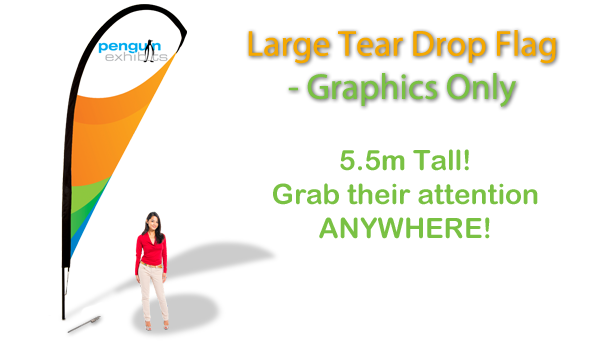 Large Tear Drop Flag - Graphics Only (single-side)