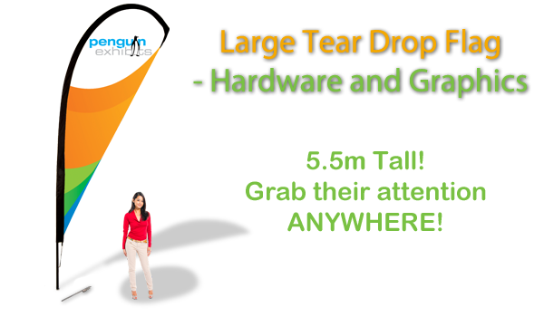 Large Tear Drop Flag - Hardware and Graphics (single-side)