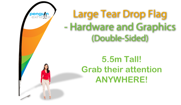 Large Tear Drop Flag - Hardware and Graphics (double-side)