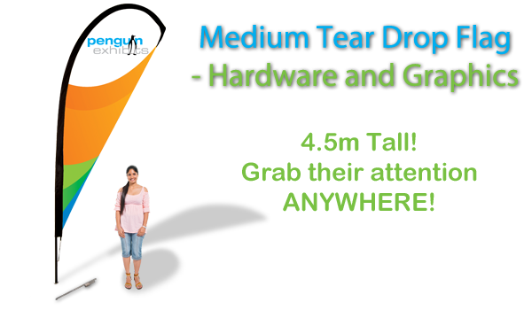 Medium Tear Drop Flag - Hardware and Graphics (single-side)