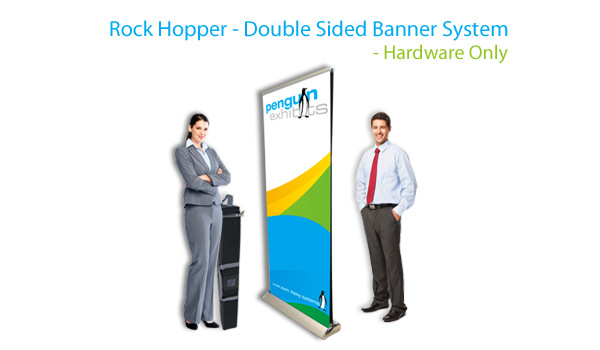 Rock Hopper Double-Sided Roll-Up Banner Stand - Hardware Only