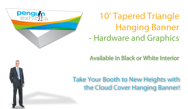 10ft Tapered Triangle Cloud Cover Graphics White