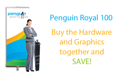 Royal 100 Roll-Up Banner Stand 39.4" X 79" - Hardware and Graphics