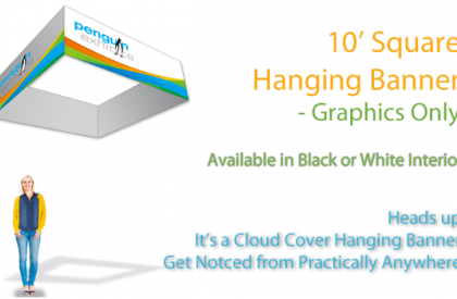 10ft Square Cloud Cover - Graphics Only (black interior)