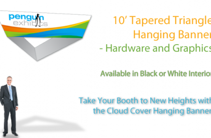 10ft Tapered Triangle Cloud Cover Graphics White